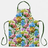 Bright Colorful Tropical Orchids Floral Apron