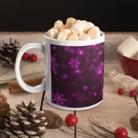 Snowflakes with Purple Background Coffee Mug