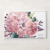 Elegant Girly Pink Watercolor Floral HP Laptop Skin