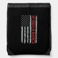 No Kings In America US Flag Vintage Retro Style Drawstring Bag