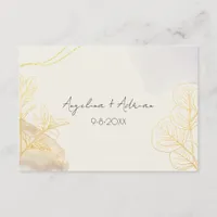 Rustic Boho Elegant Watercolor Leaf Wedding Detail Enclosure Card