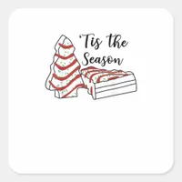 Tis The Season Funny Tree Christmas  Square Sticker