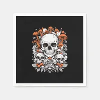 Whimsigoth Skulls & Mushrooms Vintage Botanical Ae Napkins