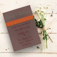 Orange and Brown Wedding Invitation