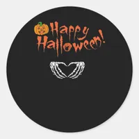 Spooky Skeleton Hands. Happy Halloween.  Classic Round Sticker