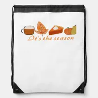 The First Day Of Fall Hello Fall Drawstring Bag