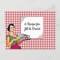 Personalized Retro Lady Wedding Recipe Card