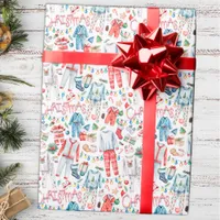 Christmas Pajamas Watercolor Wrapping Paper