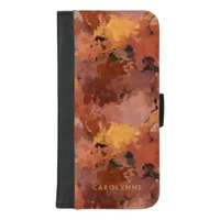 Trendy Chic Terracotta Rust Abstract iPhone 8/7 Plus Wallet Case