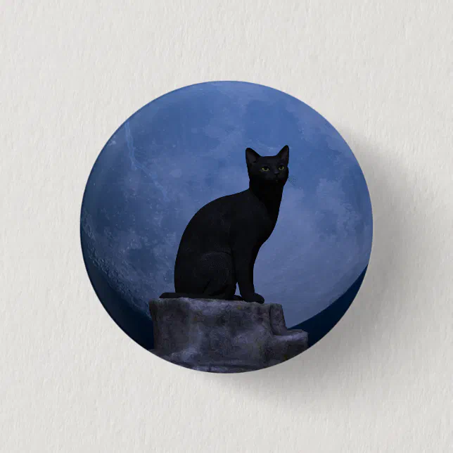 Moonlit Cat Pinback Button