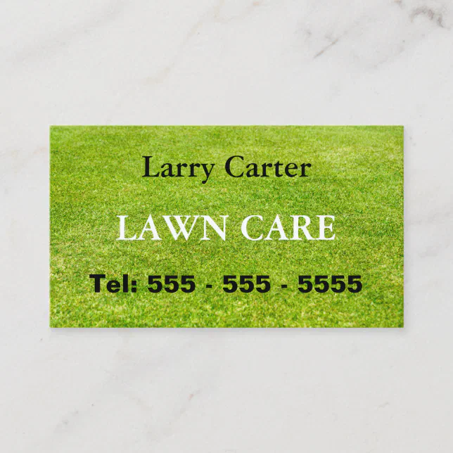 Lawn Care Green Grass Gardening Business Card