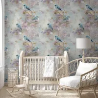 Vintage Books and Bluebirds  Wallpaper