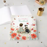 Personalized Baby Girl and her Puppy Baby Shower  Guest Book