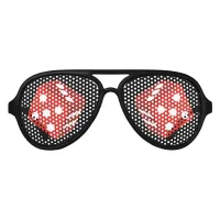 Casino Gambler Craps Red Dice Aviator Sunglasses