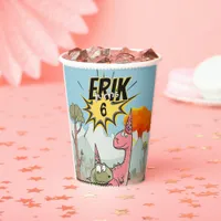 Cute Cartoon Dinosaur Birthday  Paper Cups