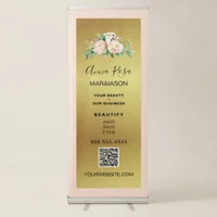 *~* LOGO QR Peach  Gold Foil Store Shop  Expo  Retractable Banner