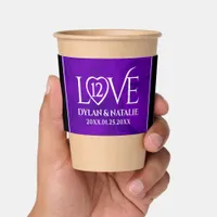 Elegant 12th Silk Wedding Anniversary Celebration Coffee Cup Sleeve