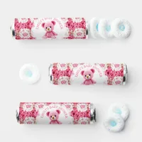 Cute Crocheted Teddy Bear Girl's Baby Shower Breath Savers® Mints