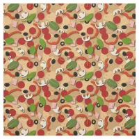 Pepperoni Pizza Cartoon Pattern Fabric