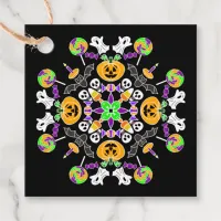 Halloween Gift Tag, Spider Web, Pumpkin Mandala Favor Tags