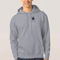 Custom Grey Mens Hoodie + Your Black Business Logo