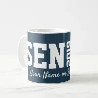 Blue Senior Graduate Block Letter Large Typography Coffee Mug