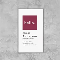 Hello Custom Simple Modern Generic  Business Card