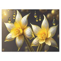 Elegant daffodils with gold accents, Easter  Tissue Paper