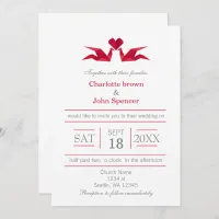 origami red cranes wedding invitations