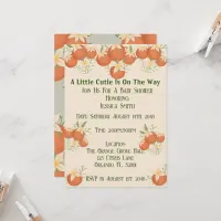 A Little Cutie is On The Way-Orange Blossom-Pastel Invitation