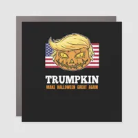 Trumpkin Halloween Pumpkin With Flag Scary Design  Car Magnet
