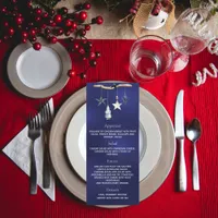 Christmas party blue gnome nordic menu card