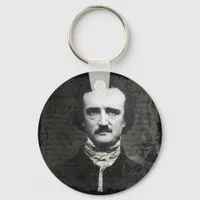 Poe Black and White Grunge Keychain