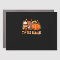 Pumpkin Spice Football Tis The Season Car Magnet