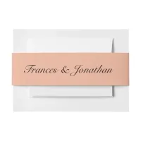 Pastel Peach Vintage Wedding Invitation Belly Band