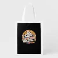 No Kings In America Patriotic Vintage Graphic Look Grocery Bag