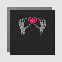 Skeleton Hands Heart Cute Car Magnet