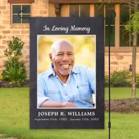 Rustic In Loving Memory Memorial Photo Cemetery Garden Flag