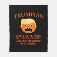 Anti Trumpkin Funny Halloween Fleece Blanket