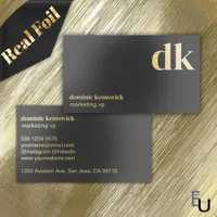 Sophisticated Minimal Monogram Foil Business Cards