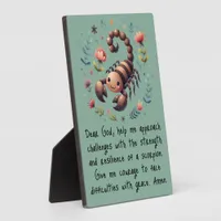 Kids Christian Prayer Woodland Scorpion on Green | Plaque