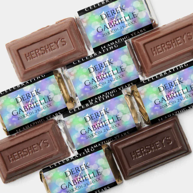 Elegant 14th Opal Wedding Anniversary Celebration Hershey's Miniatures