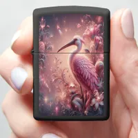 Mystical Rosy Spoonbill in a Glowing Paradise Full Zippo Lighter