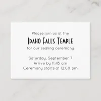 Temple Sealing Ceremony & Luncheon Invitation RSVP