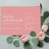 Dusty Rose Minimalist Script Wedding Invitation