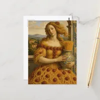 Woman in a dress made from Spaghetti  Postcard