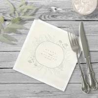 Eucalyptus Color Tones Wreath Ivory ID901 Napkins