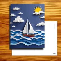 Sailboat and Sunshine | Paper Quilling  Postcard