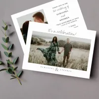 Custom Text Handwritten Script 2-Photo Wedding Invitation