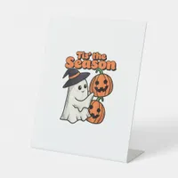 Tis The Season Halloween Costume Witch Hat Pedestal Sign